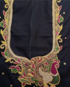 Stone work for bridal blouse